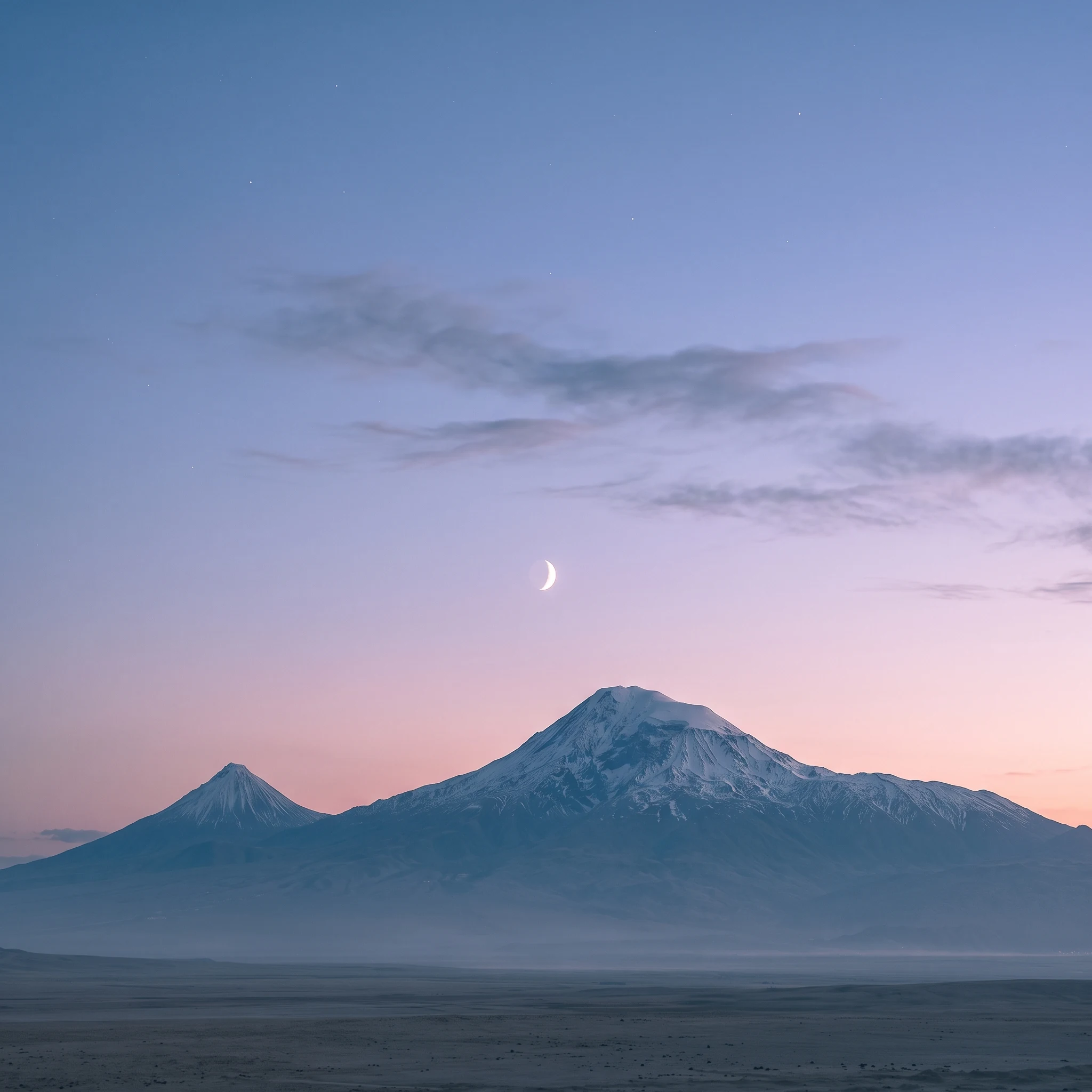 Dusk sky over Mount Ararat